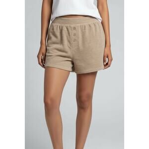 PJ Salvage Reloved Collection Ribbed Lounge Shorts – Desert Stone - SMALL